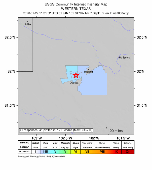 Did You Feel It? map: shaking reported by the public