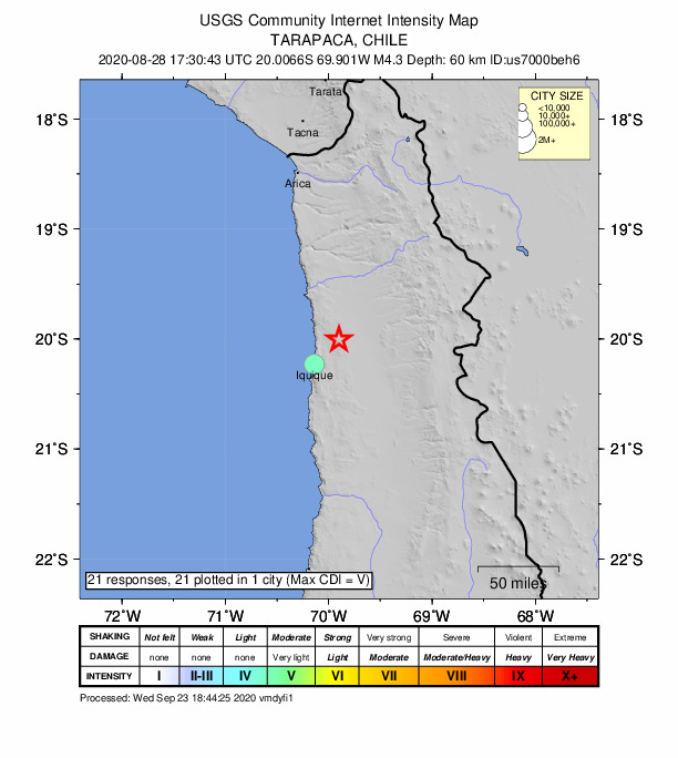 Did You Feel It? map: shaking reported by the public