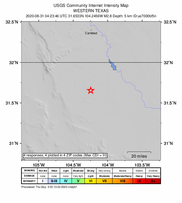 Did You Feel It? map: shaking reported by the public