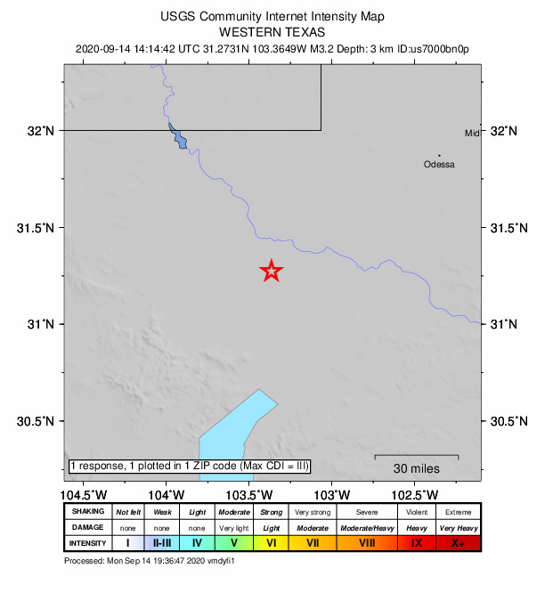 Did You Feel It? map: shaking reported by the public
