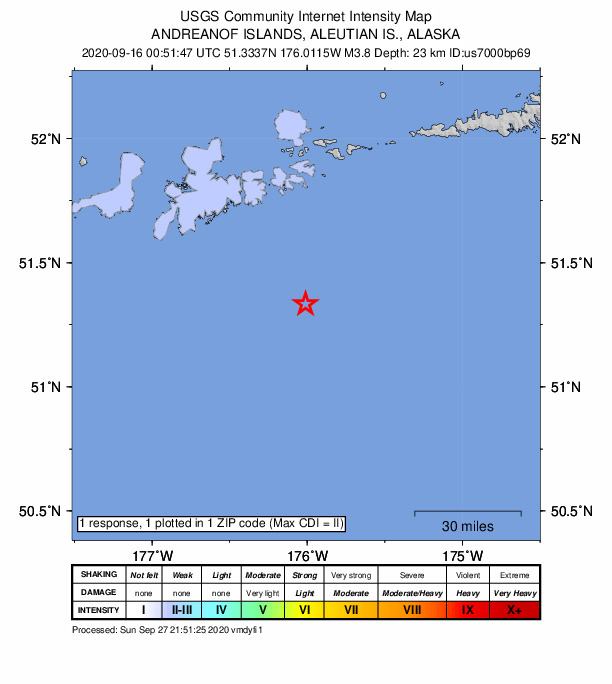 Did You Feel It? map: shaking reported by the public