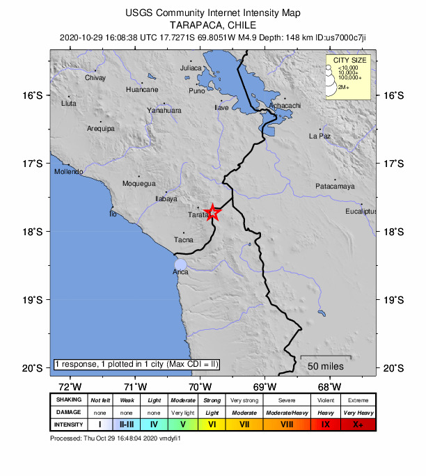 Did You Feel It? map: shaking reported by the public