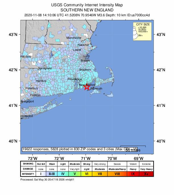 Did You Feel It? map: shaking reported by the public