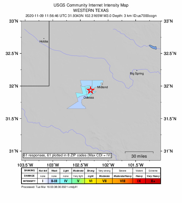 Did You Feel It? map: shaking reported by the public
