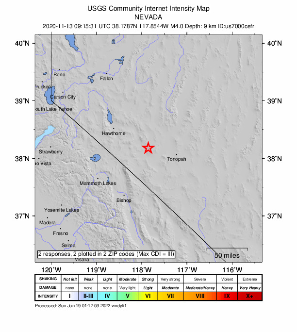Did You Feel It? map: shaking reported by the public