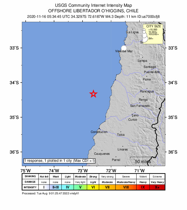 Did You Feel It? map: shaking reported by the public