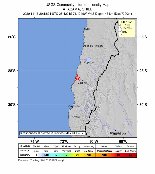 Did You Feel It? map: shaking reported by the public