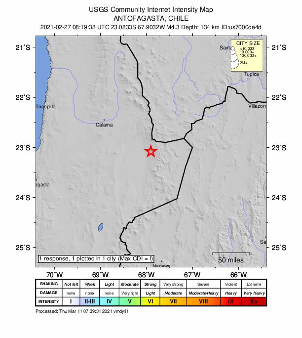 Did You Feel It? map: shaking reported by the public