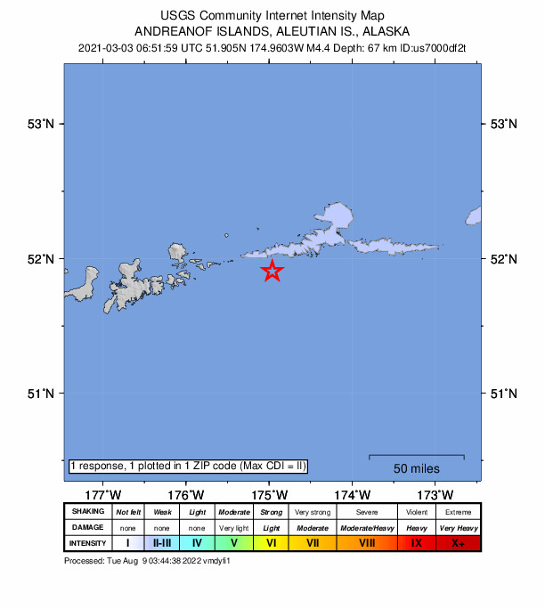 Did You Feel It? map: shaking reported by the public