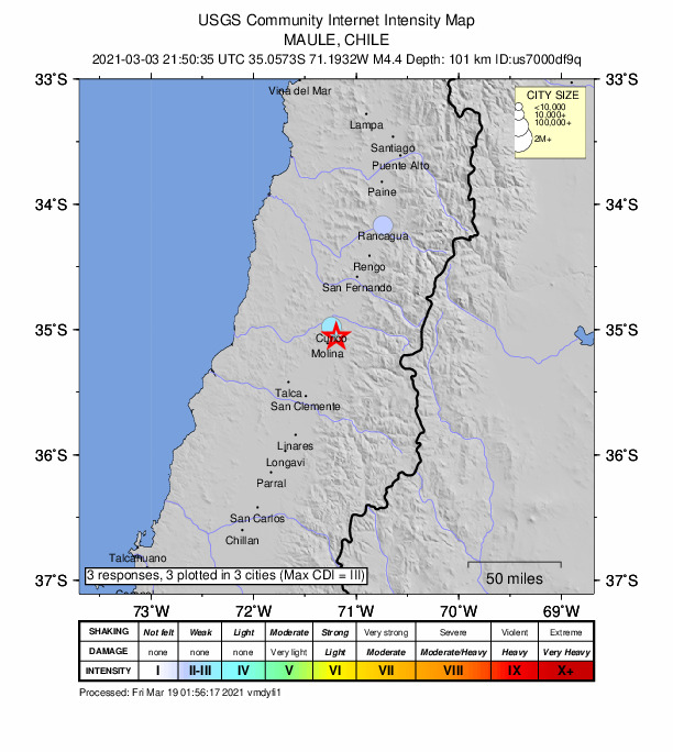 Did You Feel It? map: shaking reported by the public