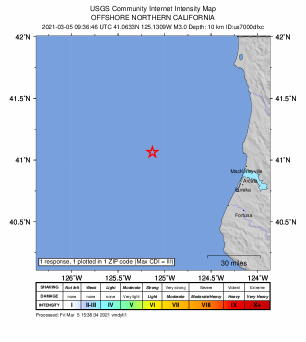 Did You Feel It? map: shaking reported by the public