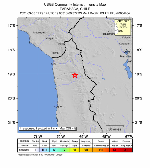 Did You Feel It? map: shaking reported by the public