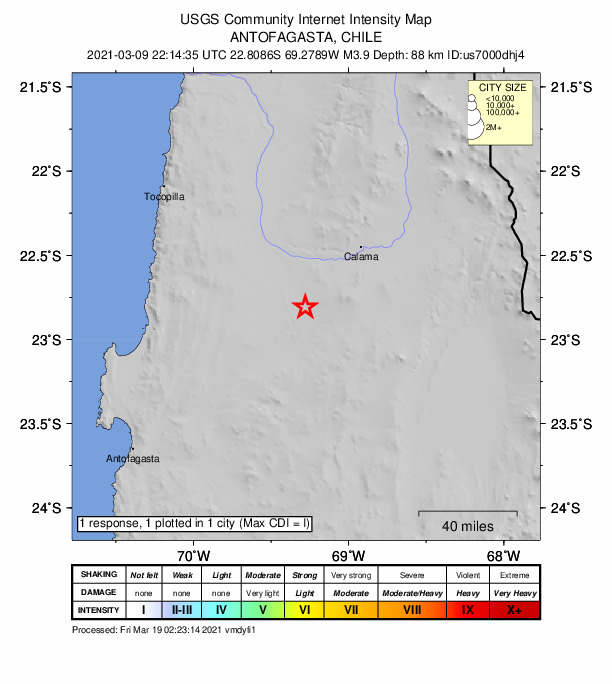 Did You Feel It? map: shaking reported by the public