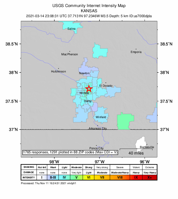 Did You Feel It? map: shaking reported by the public