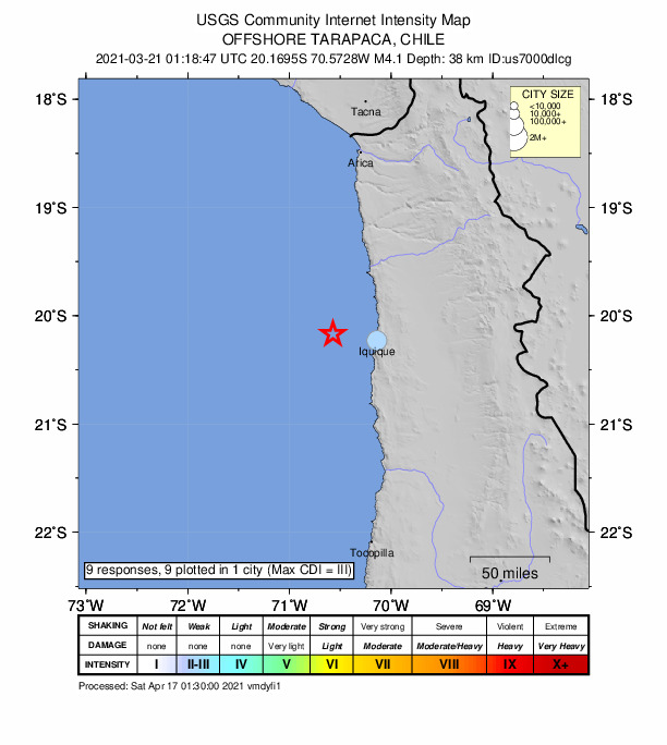 Did You Feel It? map: shaking reported by the public