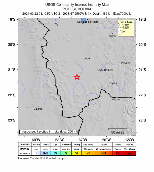 Did You Feel It? map: shaking reported by the public