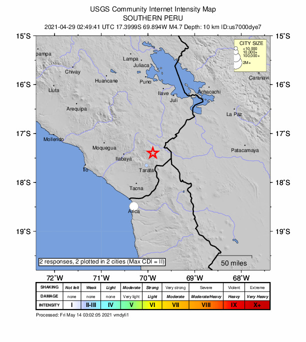 Did You Feel It? map: shaking reported by the public