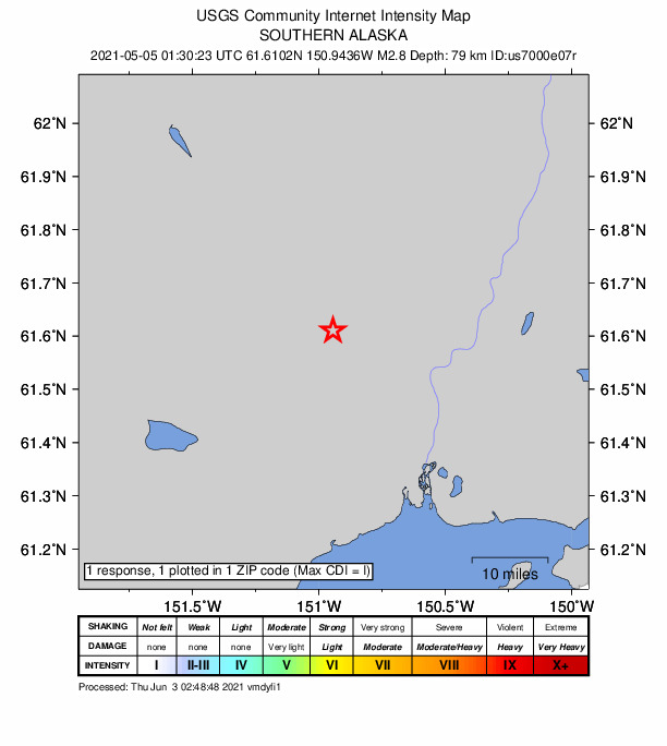 Did You Feel It? map: shaking reported by the public