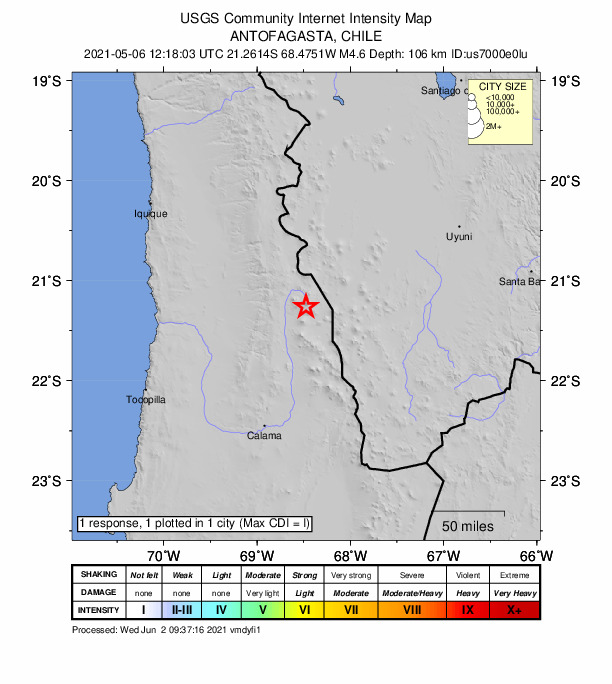 Did You Feel It? map: shaking reported by the public
