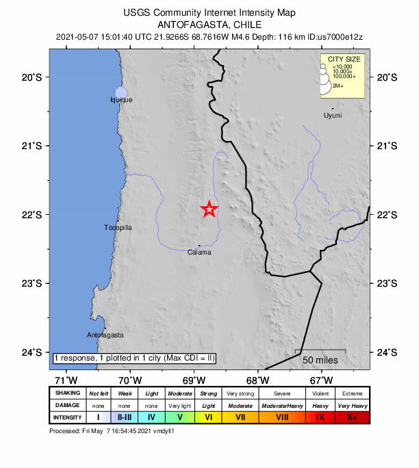 Did You Feel It? map: shaking reported by the public