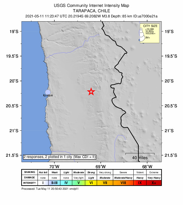 Did You Feel It? map: shaking reported by the public