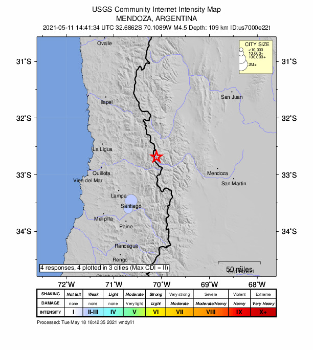 Did You Feel It? map: shaking reported by the public