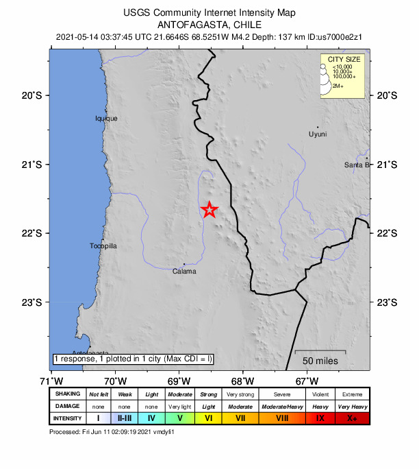 Did You Feel It? map: shaking reported by the public