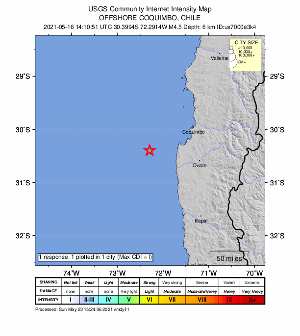 Did You Feel It? map: shaking reported by the public