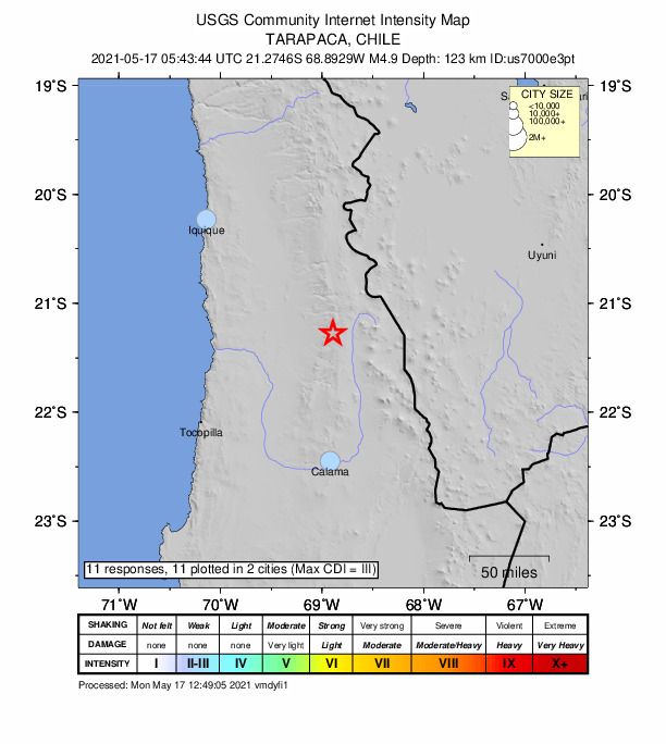 Did You Feel It? map: shaking reported by the public