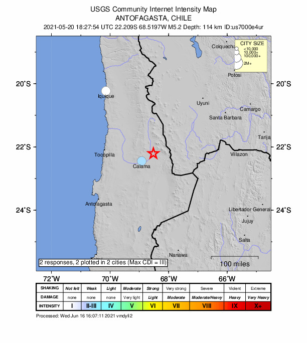 Did You Feel It? map: shaking reported by the public