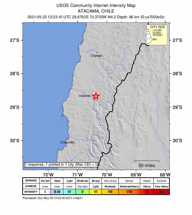 Did You Feel It? map: shaking reported by the public