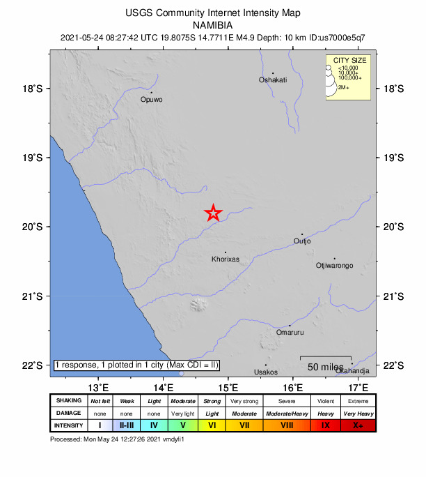Did You Feel It? map: shaking reported by the public