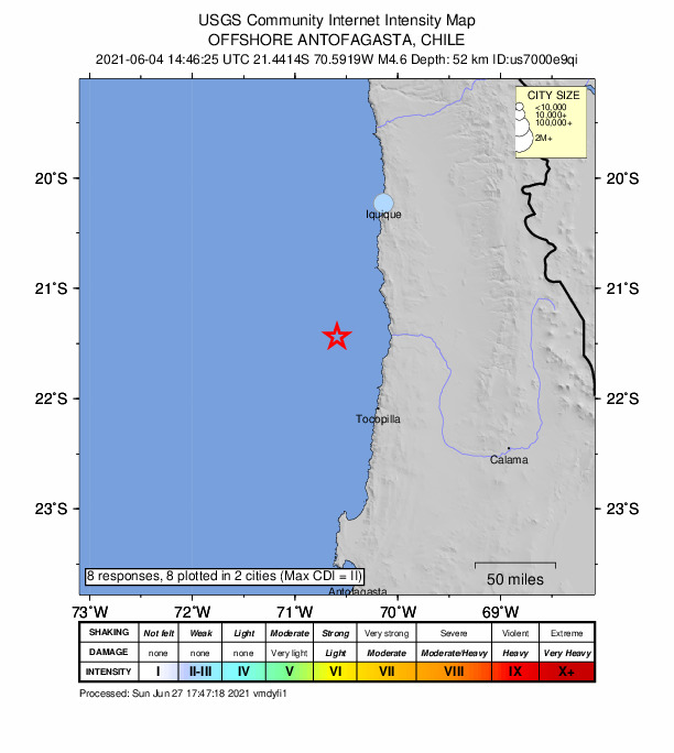 Did You Feel It? map: shaking reported by the public