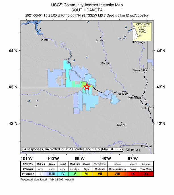 Did You Feel It? map: shaking reported by the public