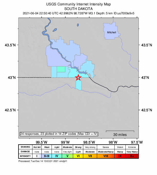 Did You Feel It? map: shaking reported by the public