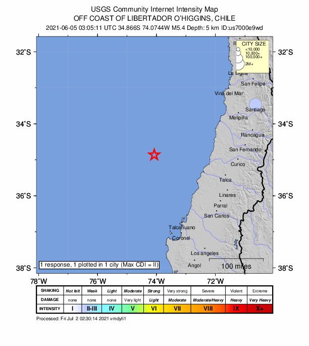 Did You Feel It? map: shaking reported by the public