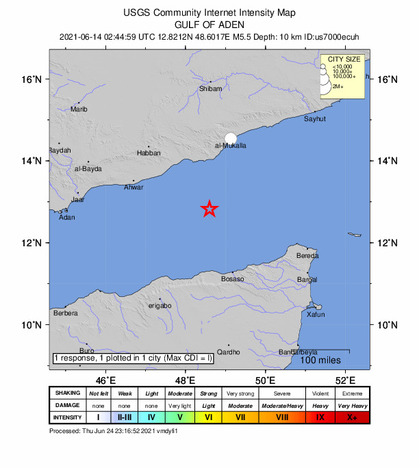 Did You Feel It? map: shaking reported by the public