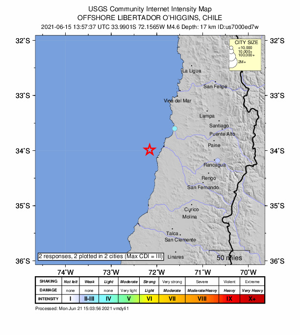 Did You Feel It? map: shaking reported by the public