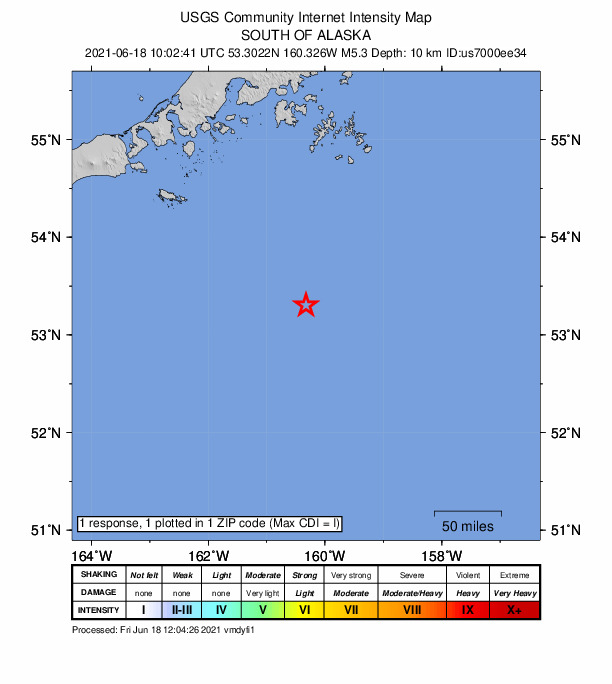 Did You Feel It? map: shaking reported by the public