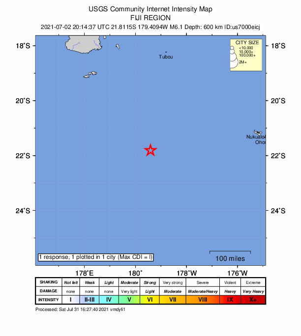 Did You Feel It? map: shaking reported by the public