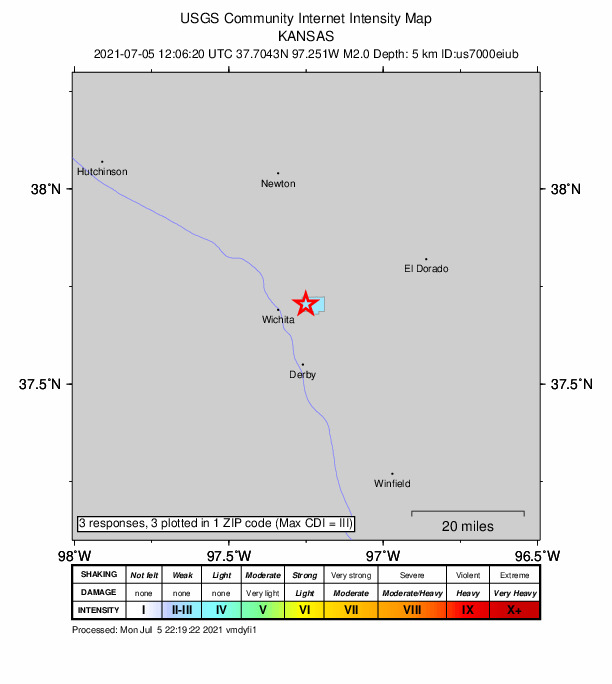 Did You Feel It? map: shaking reported by the public