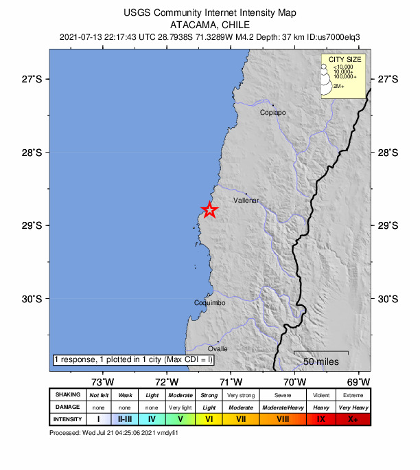 Did You Feel It? map: shaking reported by the public