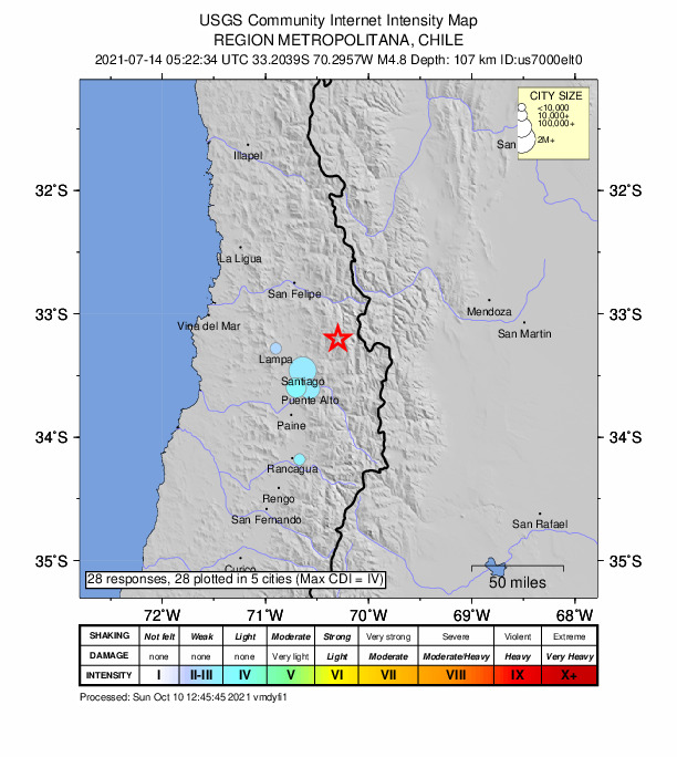 Did You Feel It? map: shaking reported by the public