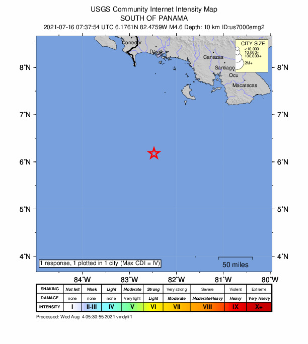 Did You Feel It? map: shaking reported by the public