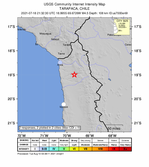 Did You Feel It? map: shaking reported by the public