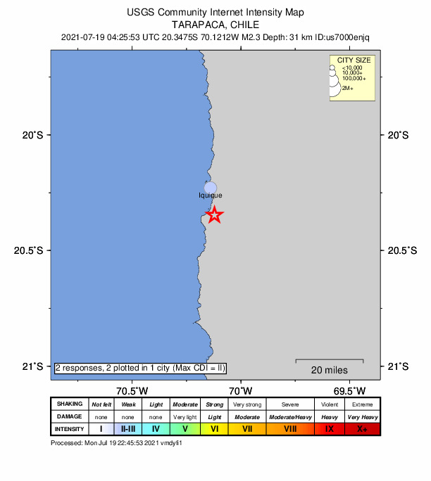 Did You Feel It? map: shaking reported by the public