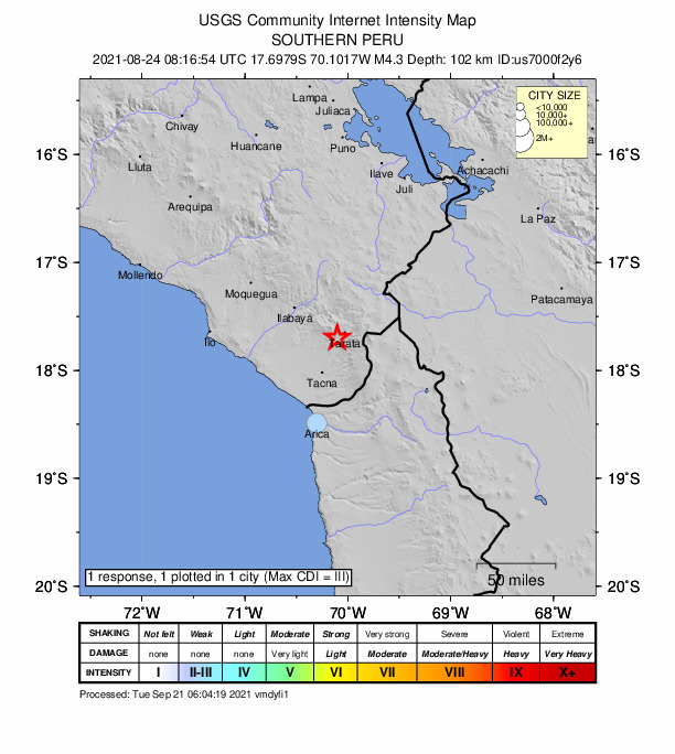 Did You Feel It? map: shaking reported by the public