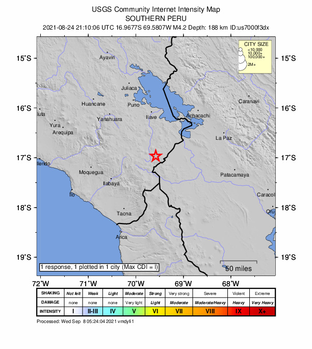 Did You Feel It? map: shaking reported by the public