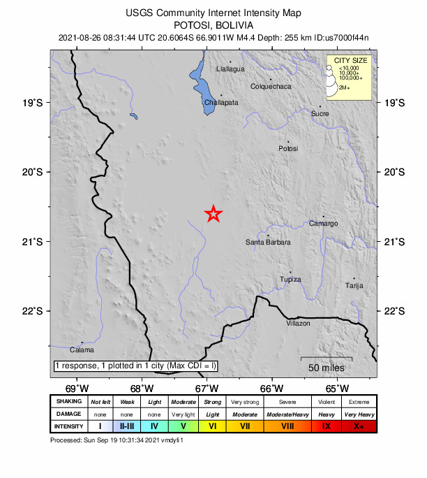 Did You Feel It? map: shaking reported by the public