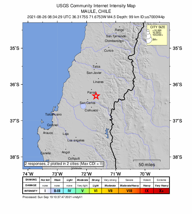 Did You Feel It? map: shaking reported by the public